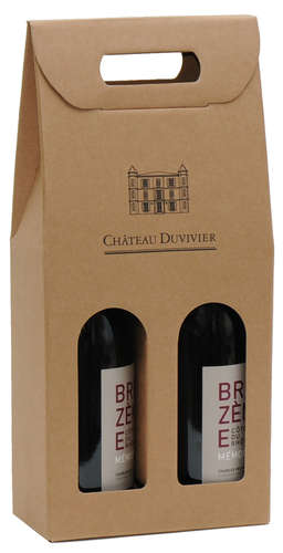 Carton 2 bouteilles de vin 75cl : Cartons et coffrets pour bouteilles personnaliss