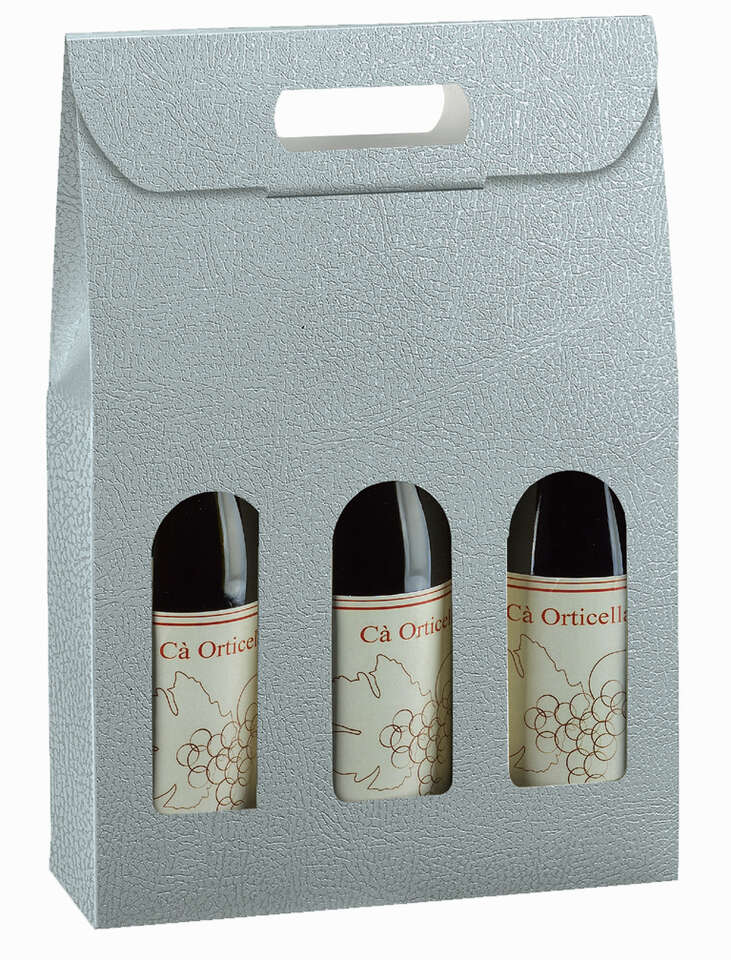 in confezione regalo MC Trend con scritte set da 3 Set di 3 sacchetti in feltro per bottiglie di vino 