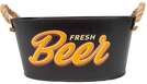 Secchiello in metallo ovale nero "Birra fresca" : Bottiglie e prodotti locali