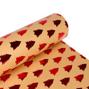 Papier cadeaux  kraft brun sapin rouge  : Accessori per imballaggi