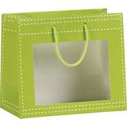 Sac papier vert anis fenêtre PVC  : Borse
