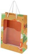  Borsa rettangolare in cartone "Arancio con finestra Canyon" : Novit