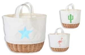 Immagine del prodotto Set di 3 piccoli sacchetti cotone + vimini