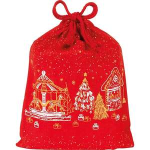 Immagine del prodotto Sacchetto di cotone rosso buone feste baita