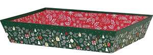 Immagine del prodotto Cestino rettangolare in cartone con decoro Happy Holidays