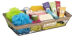 Immagine del prodotto Cestino rettangolare in metallo invecchiato e corda