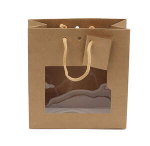 Immagine del prodotto Borsa Kraft con manici in corda per finestra