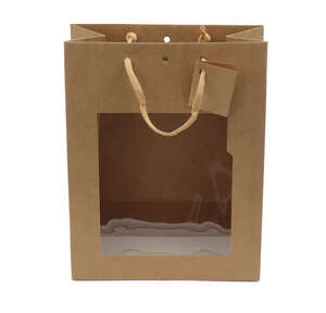 Immagine del prodotto Borsa Kraft con manici in corda per finestra