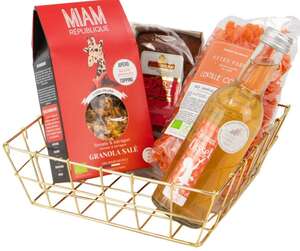 Immagine del prodotto Cestino quadrato in metallo dorato 