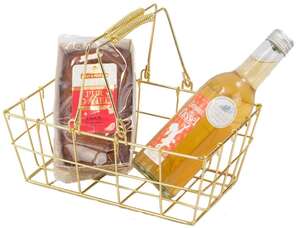 Immagine del prodotto Cesto rettangolare in metallo dorato 