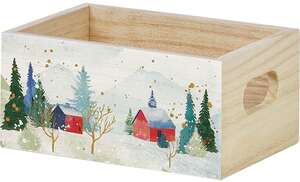 Immagine del prodotto Cesto rettangolare in legno collezione “Snowy Countryside”