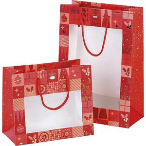 Immagine del prodotto Borsa con finestra in carta Festive Mosaic Collection