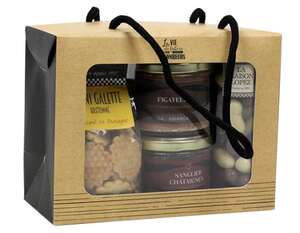 Immagine del prodotto Borsa valigia Kraft con finestra "la vita è fatta di poca felicità"