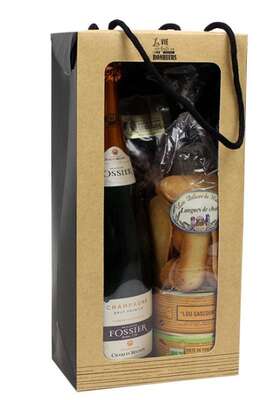 Immagine del prodotto Borsa valigia Kraft con finestra "la vita è fatta di poca felicità"