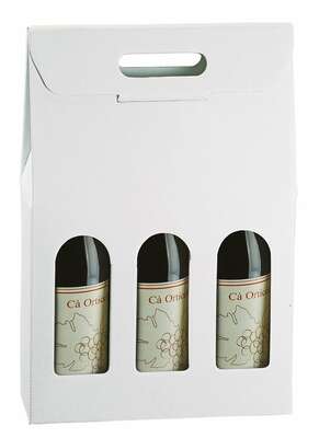 Immagine del prodotto Scatola di cartone da 2 bottiglie e 3 bottiglie “Economic White”