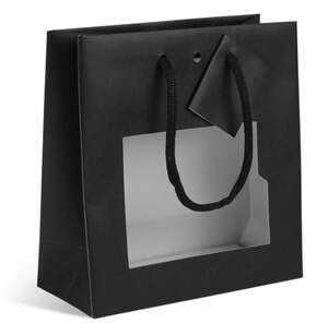 Immagine del prodotto Borsa boutique con finestra kraft nera naturale Nero