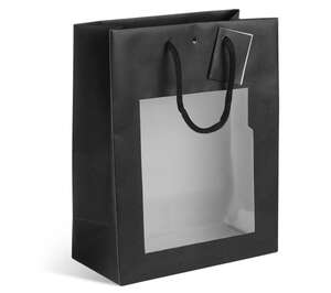 Immagine del prodotto Borsa boutique con finestra kraft nera naturale Nero