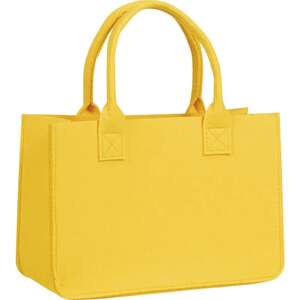 LaFiore24 Borsa In Feltro Per La Spesa, Shopper Donna Grigio/Rosso, 35x20x30 Cm (manico 43 Cm), Ecologica