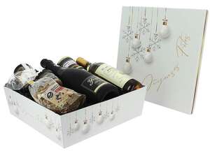 Immagine del prodotto Scatola di cartone quadrata impilabile "White Christmas"