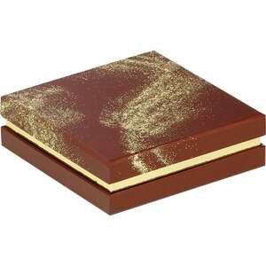 Immagine del prodotto Scatola quadrata di cartone per cioccolatini, 3, 4 o 6 file, POUDRE D'OR marrone