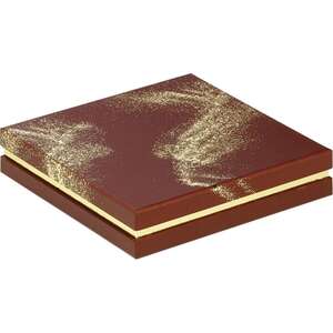 Immagine del prodotto Scatola quadrata di cartone per cioccolatini, 3, 4 o 6 file, POUDRE D'OR marrone