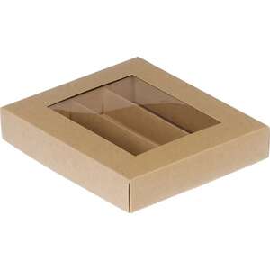 Immagine del prodotto Scatola rettangolare in cartone per cioccolatini, 3, 4 o 5 file, carta Kraft