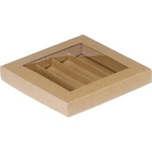 Immagine del prodotto Scatola rettangolare in cartone per cioccolatini, 3, 4 o 5 file, carta Kraft