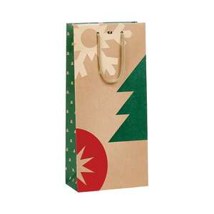 Immagine del prodotto Sacchetto di carta kraft per bottiglie, NATALE NATURA