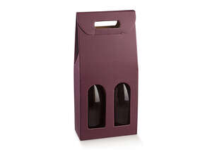 Immagine del prodotto Scatola regalo in cartone con 2 bottiglie da 0,75 l di vino Milan Bordeaux Plum e finestra