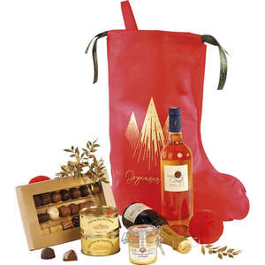 Immagine del prodotto Borsa a Forma di Calza di Natale in Polipropilene TNT Rosso/Oro