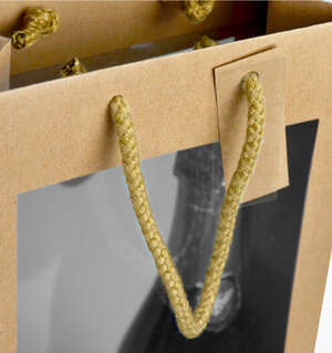 Immagine del prodotto Borsa in carta kraft 1 e 2 bottiglie - doppia finestra