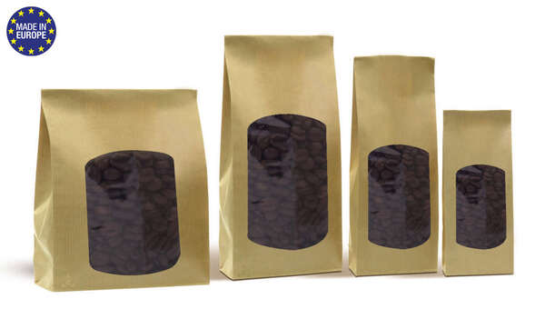 Immagine del prodotto Mini sacchetto marrone liscio riciclato + grande finestra