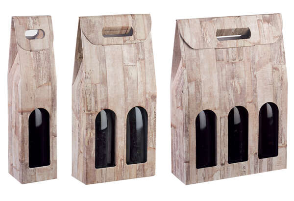 Immagine del prodotto Scatola in cartone modello LEGNO da 1,2,3 bottiglie