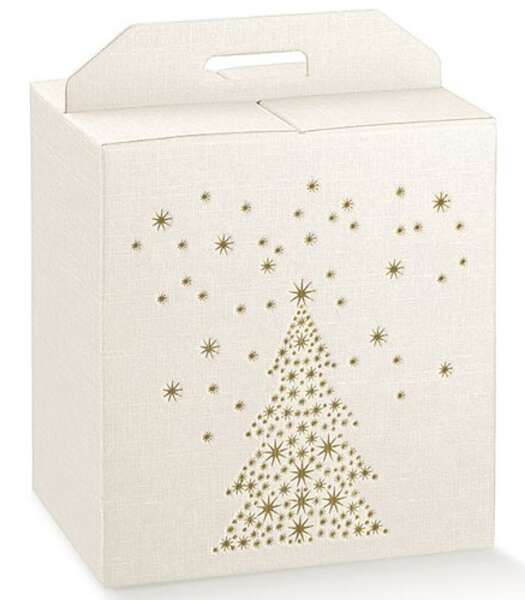 Immagine del prodotto Scatola regalo decorazione abete oro 