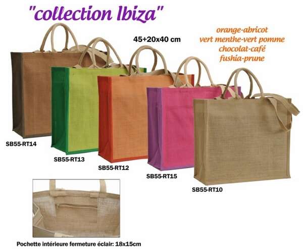 Immagine del prodotto Borsa in iuta Collezione IBIZA 450+200X400 mm
