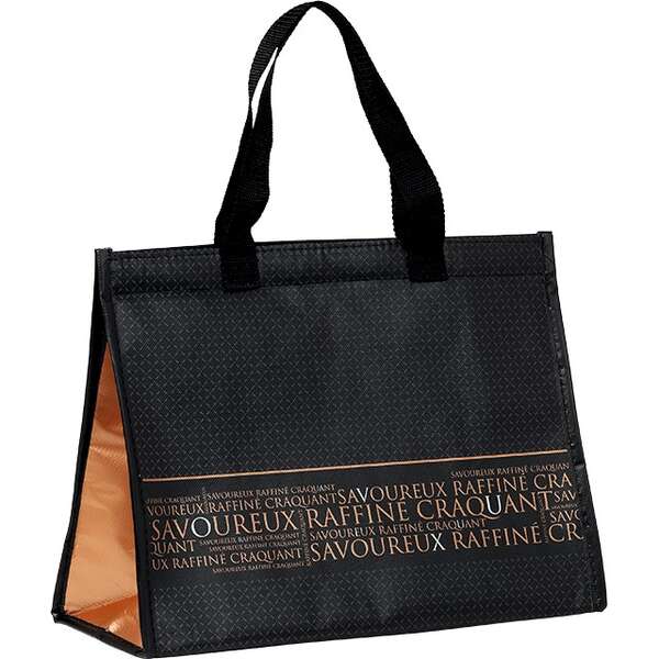 Immagine del prodotto Borsa isotermica rettangolare nera rame scritta 