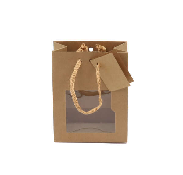 Immagine del prodotto Borsa Kraft con manici in corda per finestra