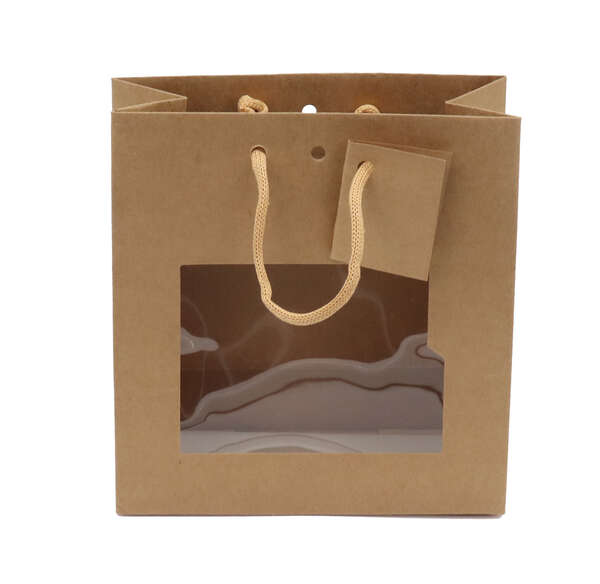 Immagine del prodotto Borsa Kraft con manici in corda per finestra
