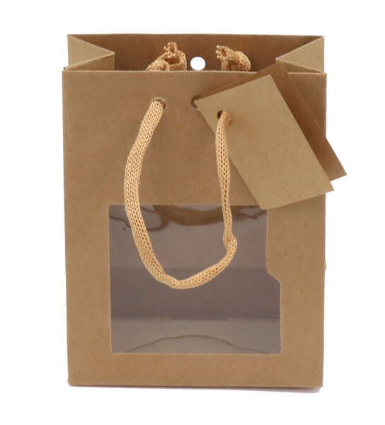Immagine del prodotto Borsa Kraft con manici in corda per finestra