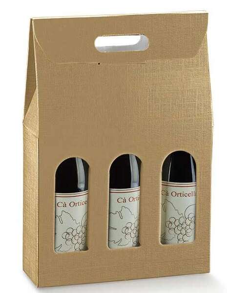 Immagine del prodotto Scatola in Cartone Oro da 2 e 3 bottiglie