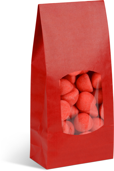 Immagine del prodotto Borse fondo SOS con finestra kraft vergata rossa