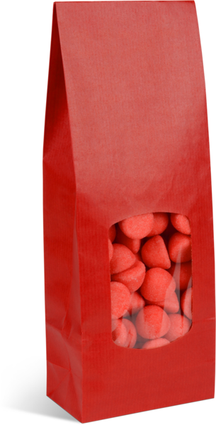 Immagine del prodotto Borse fondo SOS con finestra kraft vergata rossa