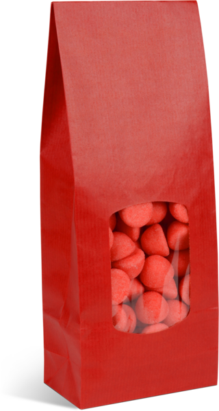 Immagine del prodotto Borse fondo SOS con finestra kraft vergata rossa