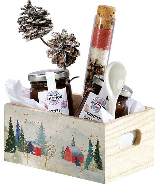 Immagine del prodotto Cesto rettangolare in legno collezione “Snowy Countryside”