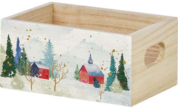Immagine del prodotto Cesto rettangolare in legno collezione “Snowy Countryside”