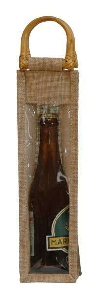 Immagine del prodotto Borsa in juta per 1 bottiglia da 33 cl + finestra LONGNECK
