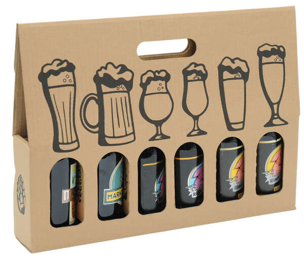 Immagine del prodotto Scatola da 6 bicchieri da birra Longneck 33cl - stampati