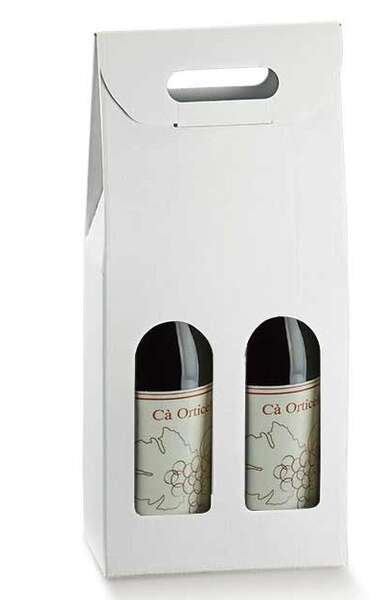 Immagine del prodotto Scatola di cartone da 2 bottiglie e 3 bottiglie “Economic White”