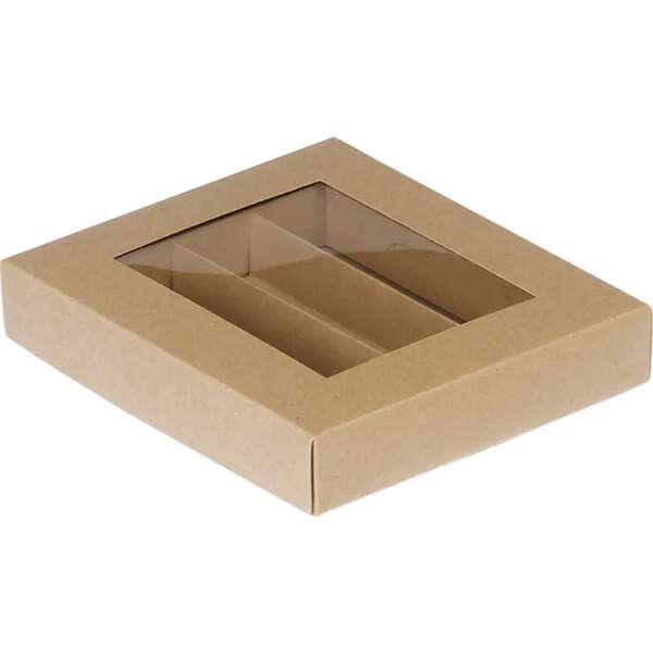Immagine del prodotto Scatola rettangolare in cartone per cioccolatini, 3, 4 o 5 file, carta Kraft