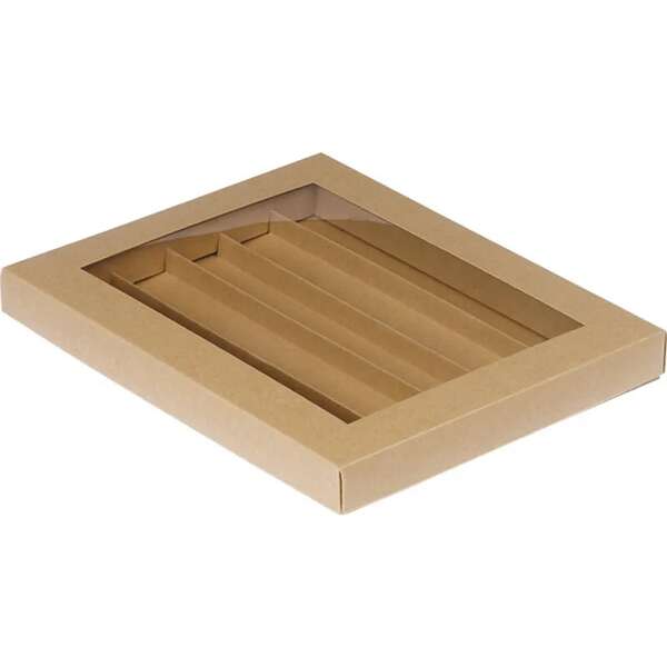 Immagine del prodotto Scatola rettangolare in cartone per cioccolatini, 3, 4 o 5 file, carta Kraft